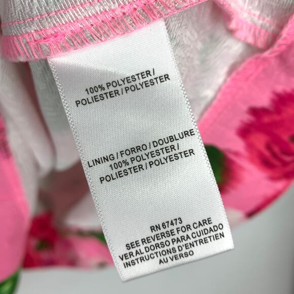 Maison Tara Ophelia Midi Dress Womens Size 20W Popover Bodice Pink Green Floral - Picture 6 of 6